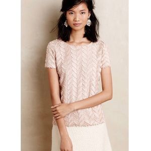 Anthropologie Weston Pink Plume Point Tee